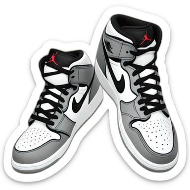 paires de chaussures air Jordan one grises blanches et noires sticker