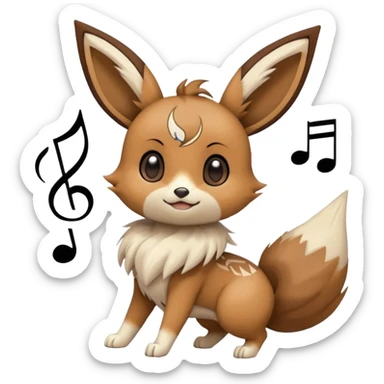 Meloetta-Eevee-Pokémon-Fakémon-creature sticker