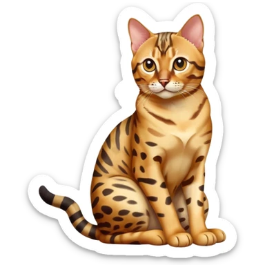 Bengal cat full body sitting sticker