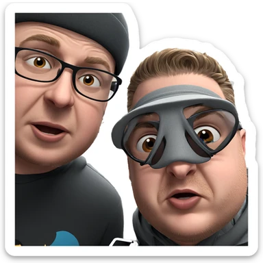 boys wearing hats and glasses sticker