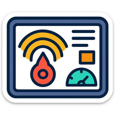 icon for signal.ai, dashboard for first responders, featuring a stylized radio wave or signal, bold and clear design, modern tech style sticker