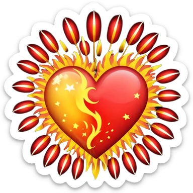 firework heart sticker