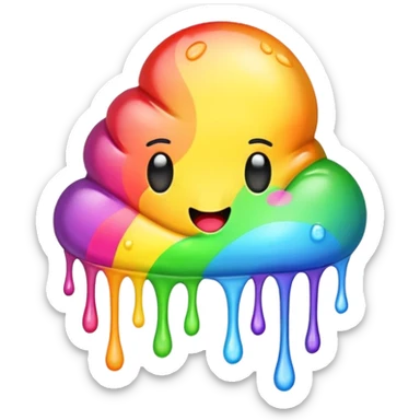 rainbow puke emoji sticker