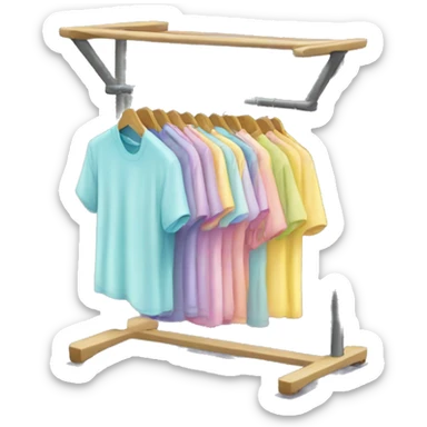 small clothing rack with pastel clothes  sticker