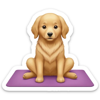 Golden retriever on yoga mat sticker