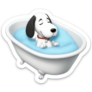 Snoopy in bathtub sticker