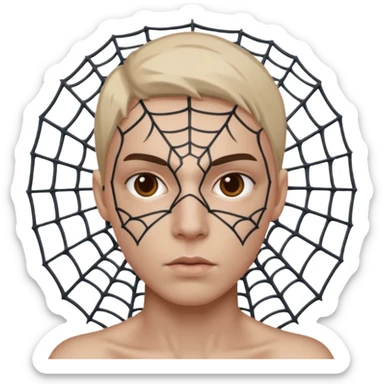 spider make net in face sticker
