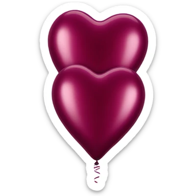 Burgundy heart shape aluminum balloons  sticker