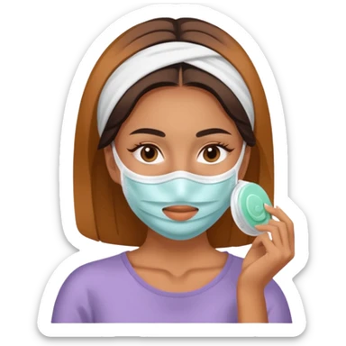 Perempuan lagi selfcare (tapi yang lebih ketutup) fokus di muka sticker