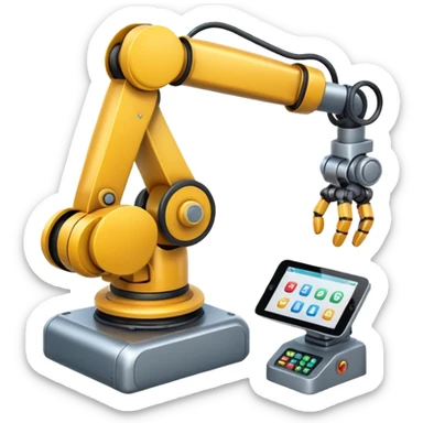 emoji about smartfactory with robot arm and AGV sticker