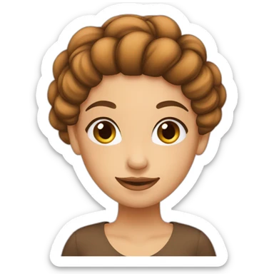 Fille chignon marron sticker