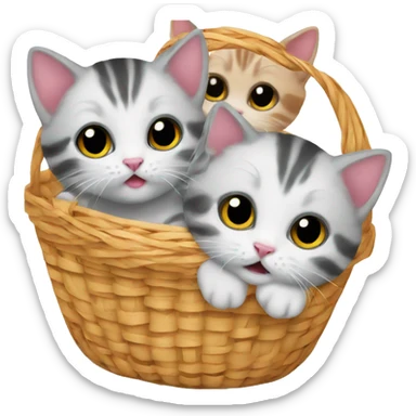 kittens in a basket  sticker