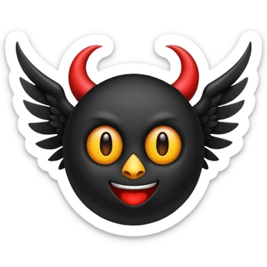 Las alas de angel del emoji pero que sean alas de demonio sticker