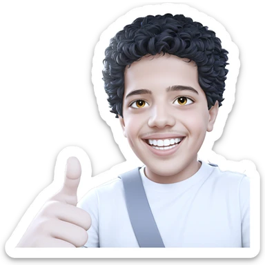 smiling boy in car interior sticker