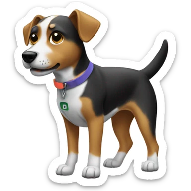 Dog with Nike logo sticker