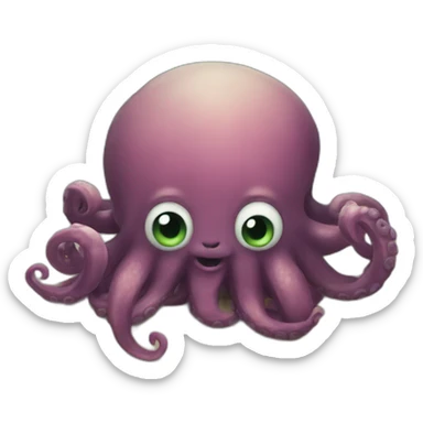 an adorable kraken that got lost sticker