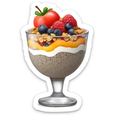 Chia pudding with fruit and granola  sticker