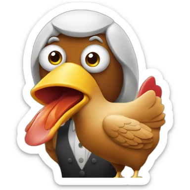 noir qui mange du poulet sticker