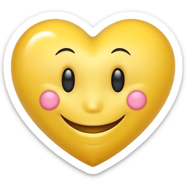 yellow heart with a smiley face sticker