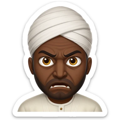 in profile, angry Iranian sticker