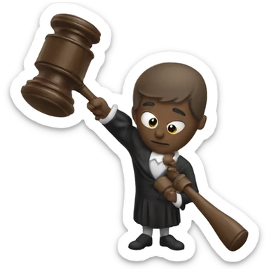 A JUDGE HOLDING A GAVEL sticker