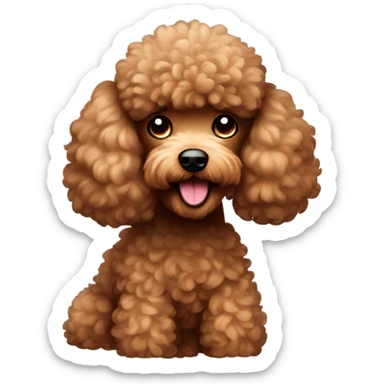 brown furry poodle sticker