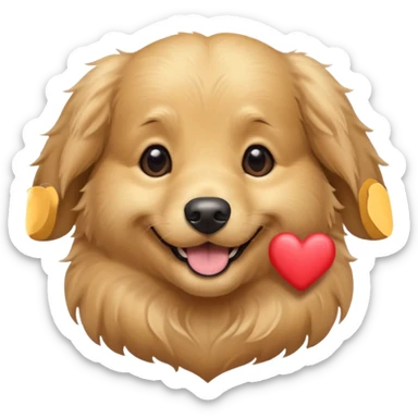 Dogs with hearts instead of eyes sticker