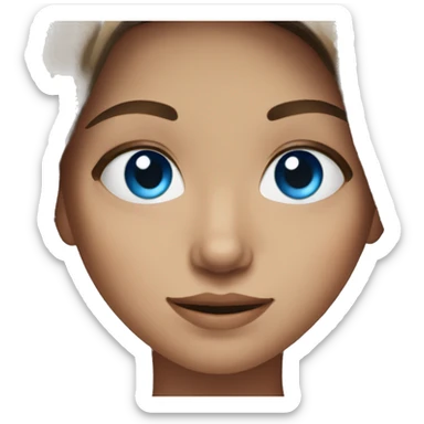 girl with brown hair and blue eyes sticker