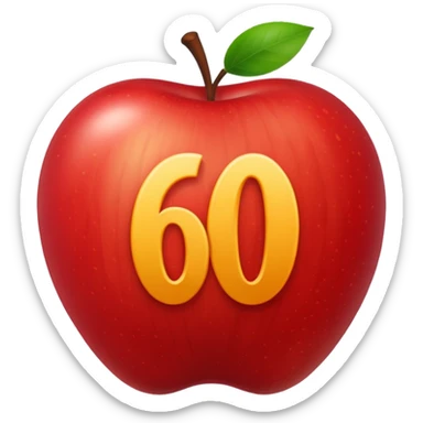 The apple 100 emoji 💯 but instead of 100 it says 60 sticker