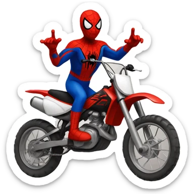 Spiderman riding a dirt bike sticker