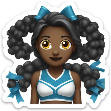 Black long hair girl cheerleading  sticker