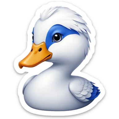 Blue Goose goose duck with frown sticker