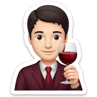 wine expert dark hair man\ sticker