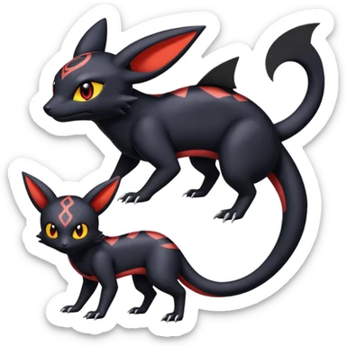 Salandit-Umbreon-Noibat-Litten-Hybrid (Full body) sticker