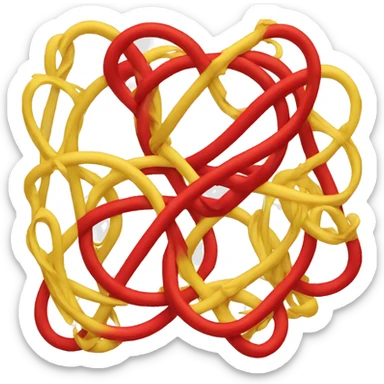 yellow curl loop, with huge red X at the middle sticker