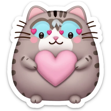 pusheen heart Pink cute sticker