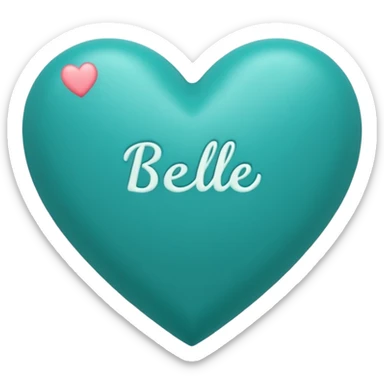 Teal heart hugs with Belles wording sticker