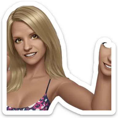 smiling girl with blonde hair sticker