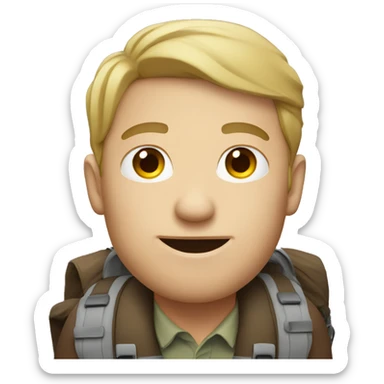 white guy hiker sticker