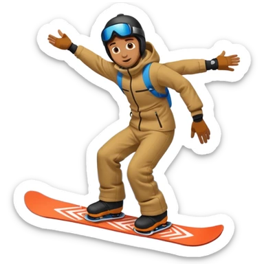 man snowboarding in mountains sticker