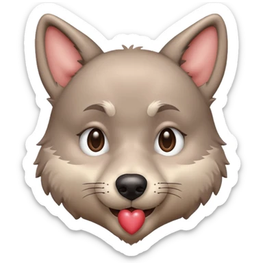 Mr. Wolf sending a kiss sticker