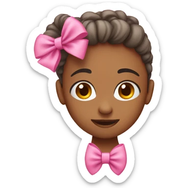 😜 wearing pink bow on head sticker