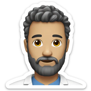 White skin, beard, doctor, young sticker