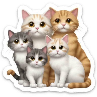 Cat with kittens sticker