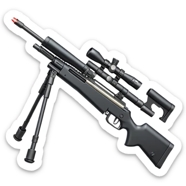 Mini ICBM launching lightweight sniper rifle wire stock, extended mag, assassin, bipod, laser sticker