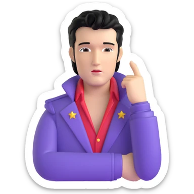 Elvis Presley rock star with iconic hairstyle, upper body sticker