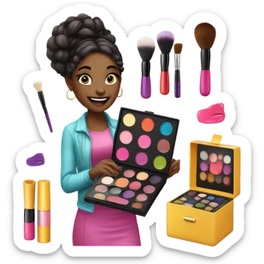 Makeup kit and a girl sticker