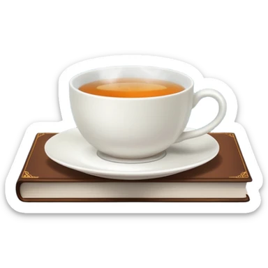 Book  tea cup sticker