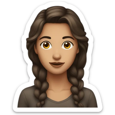 Femme brune avec yeux cœur  sticker