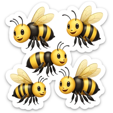 😊🥺 these emojis but with Bumblebees around it and its happy sticker